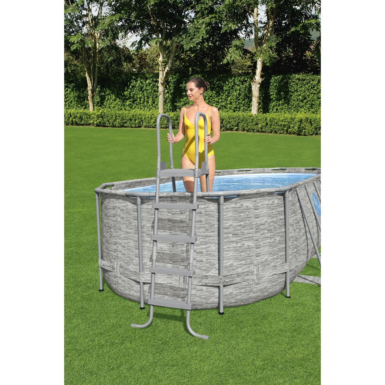 ESCALERA BESTWAY PISCINA 1.32M BLANCO - 3