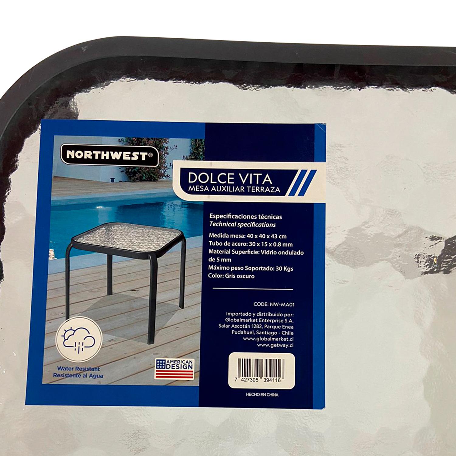 MESA AUXILIAR TERRAZA DOLCE VITA 40X40X43CM NORTHWEST - 4
