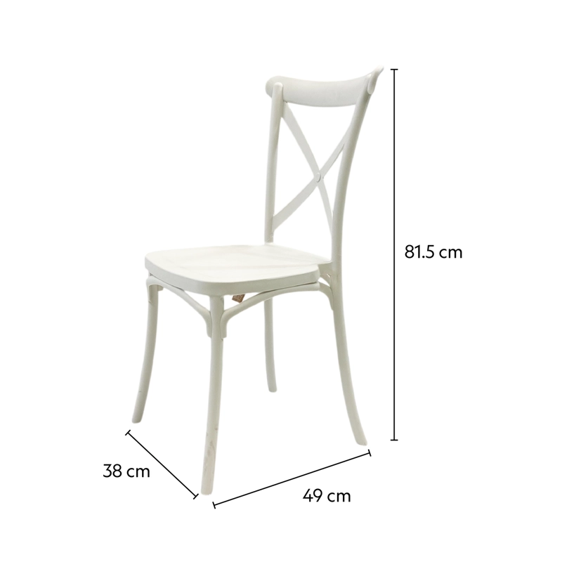 SILLA PLASTICO APILABLE DECO COPENHAGEN BLANCA ESCANDINAVIA - 5