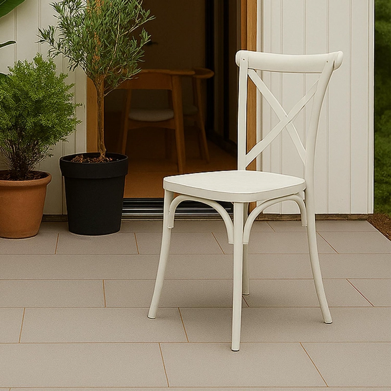 SILLA PLASTICO APILABLE DECO COPENHAGEN BLANCA ESCANDINAVIA - 7