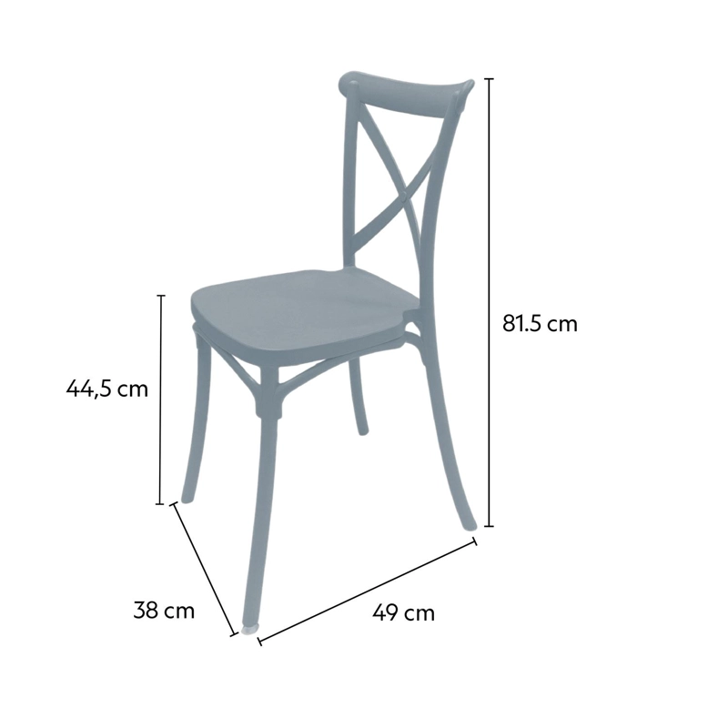 SILLA PLASTICO APILABLE DECO COPENHAGEN GRIS ESCANDINAVIA - 5