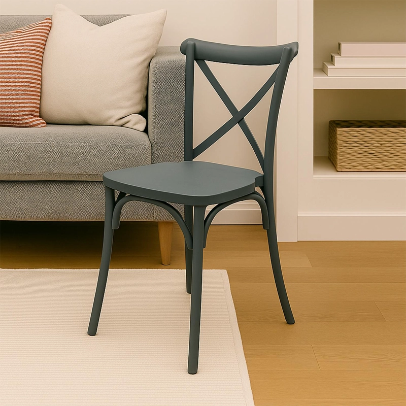 SILLA PLASTICO APILABLE DECO COPENHAGEN AZUL ESCANDINAVIA - 2