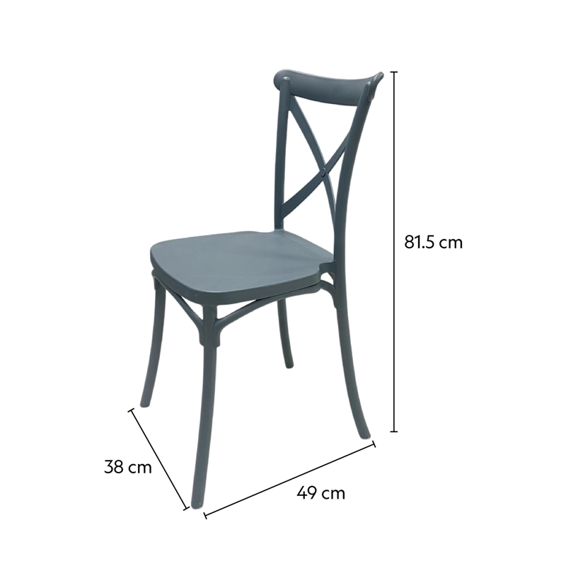 SILLA PLASTICO APILABLE DECO COPENHAGEN AZUL ESCANDINAVIA - 4