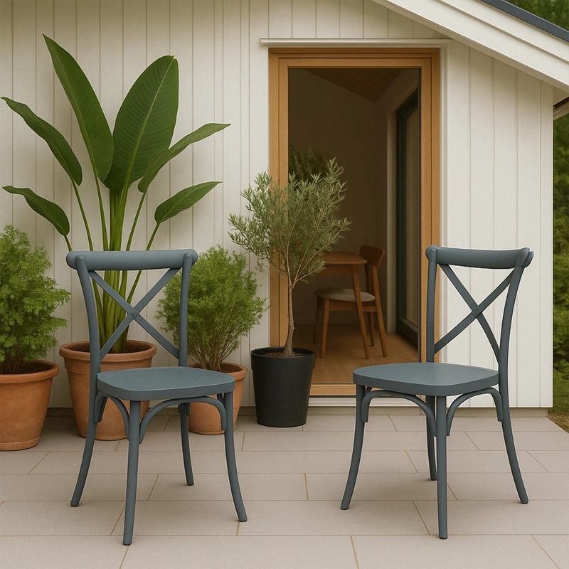 SILLA PLASTICO APILABLE DECO COPENHAGEN AZUL ESCANDINAVIA - 7