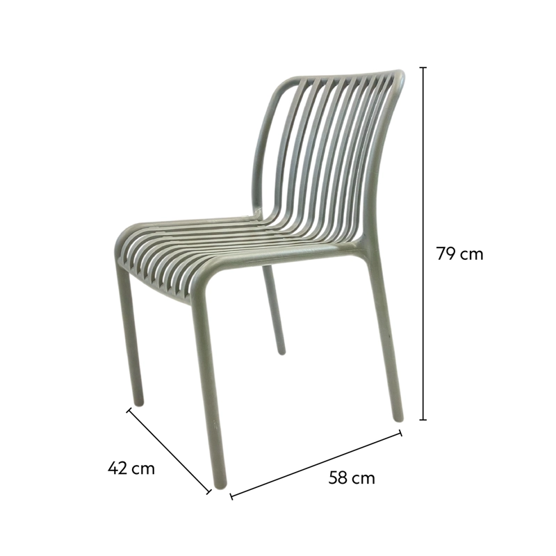 SILLA XL PLASTICO RESINA DECO BREMEN GRIS ESCANDINAVIA - 5