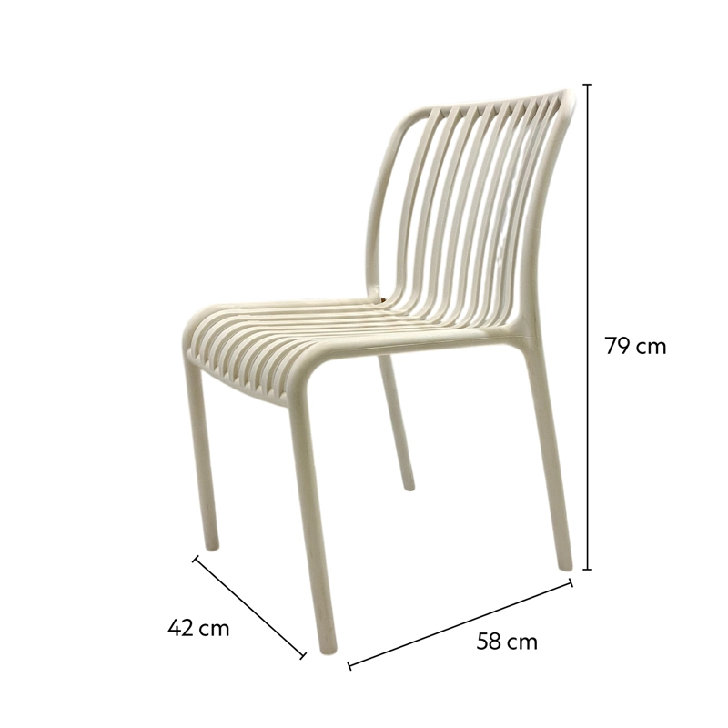 SILLA PLASTICO APILABLE DECO BREMEN BLANCA ESCANDINAVIA - 5
