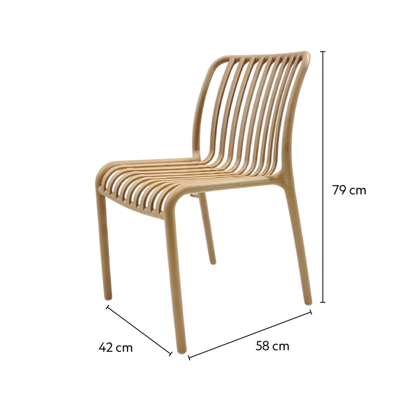 SILLA PLASTICO APILABLE DECO BREMEN BEIGE ESCANDINAVIA - 5