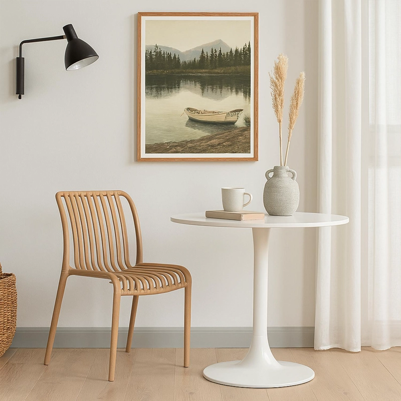 SILLA PLASTICO APILABLE DECO BREMEN BEIGE ESCANDINAVIA - 6