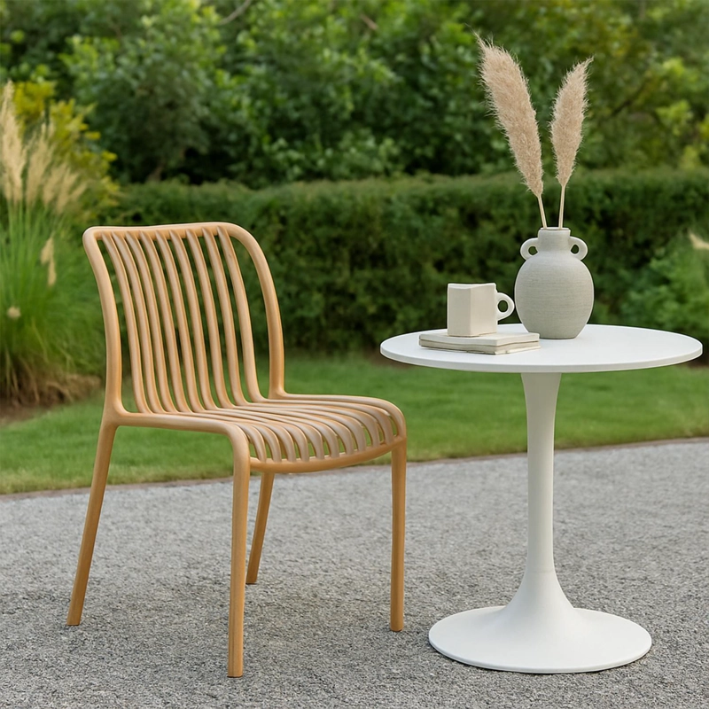 SILLA PLASTICO APILABLE DECO BREMEN BEIGE ESCANDINAVIA - 8
