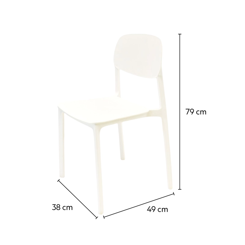 SILLA PLASTICO APILABLE DECO ESTOCOLMO BLANCA ESCANDINAVIA - 5