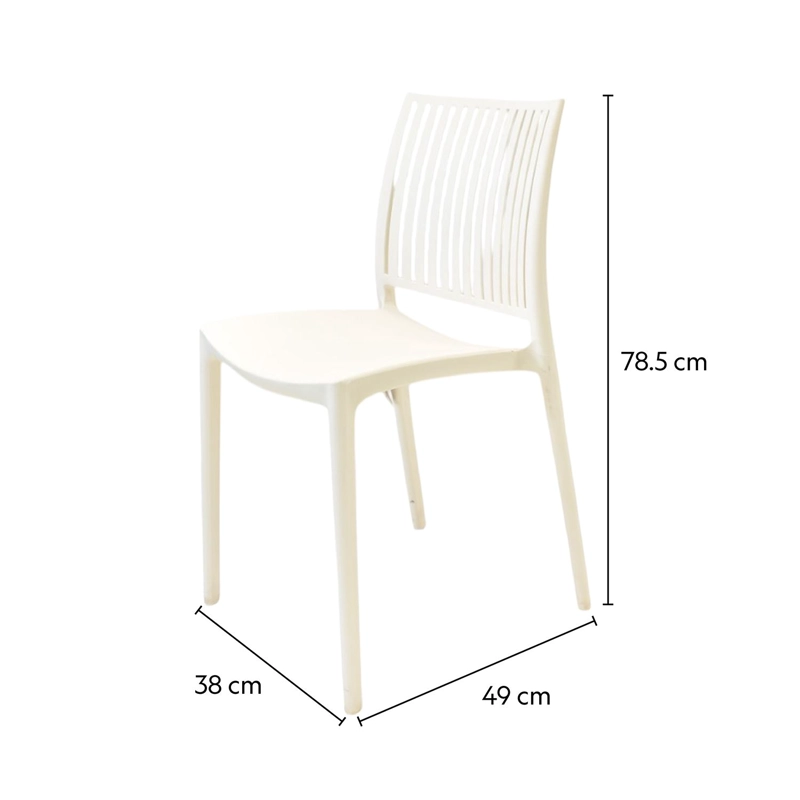 SILLA PLASTICO APILABLE DECO NORUEGA BLANCA ESCANDINAVIA - 6