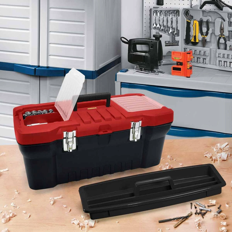 CAJA DE HERRAMIENTAS CERRADURA METALICA 20' NEGRA RIMAX - 3