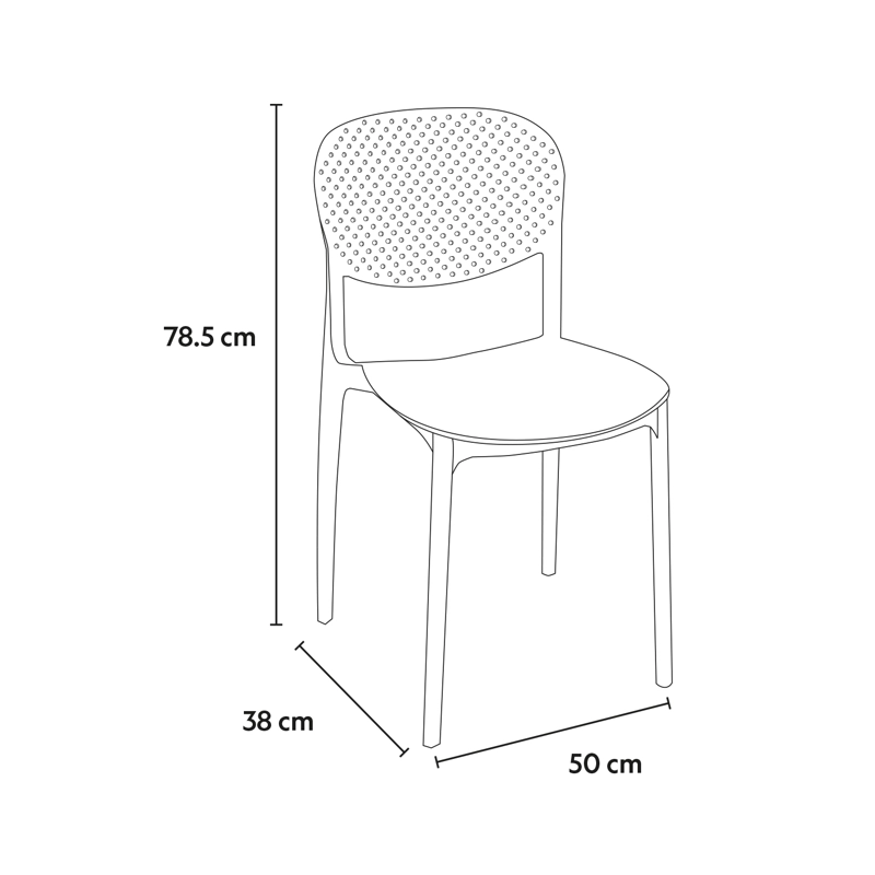 SILLA PLASTICO APILABLE DECO HAMBURG BLANCA ESCANDINAVIA - 5