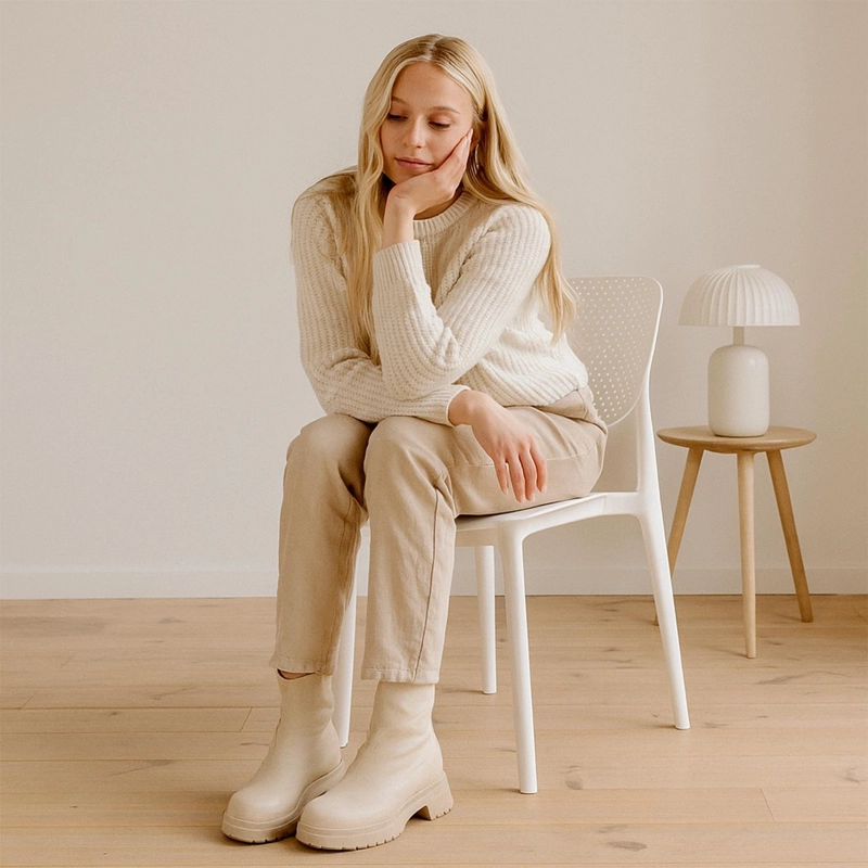 SILLA PLASTICO APILABLE DECO HAMBURG BLANCA ESCANDINAVIA - 6