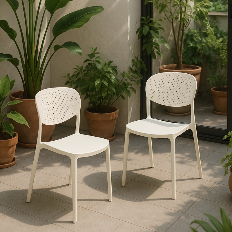 SILLA PLASTICO APILABLE DECO HAMBURG BLANCA ESCANDINAVIA - 7
