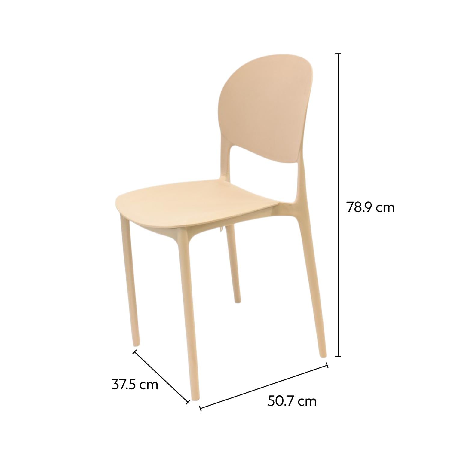SILLA PLASTICO APILABLE DECO SEVILLA BEIGE ESCANDINAVIA - 3