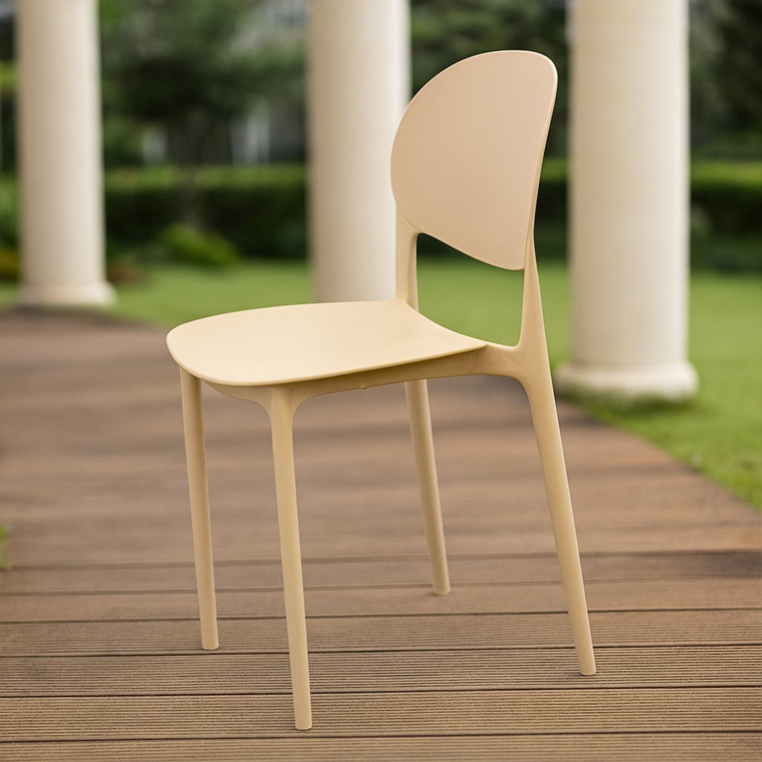 SILLA PLASTICO APILABLE DECO SEVILLA BEIGE ESCANDINAVIA - 5