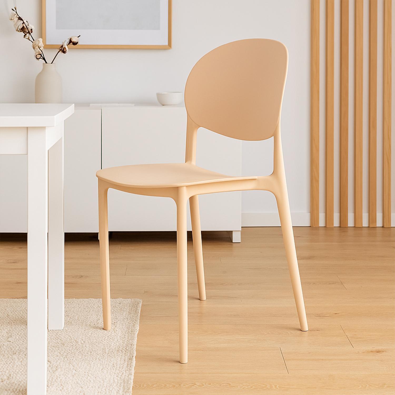 SILLA PLASTICO APILABLE DECO SEVILLA BEIGE ESCANDINAVIA - 6