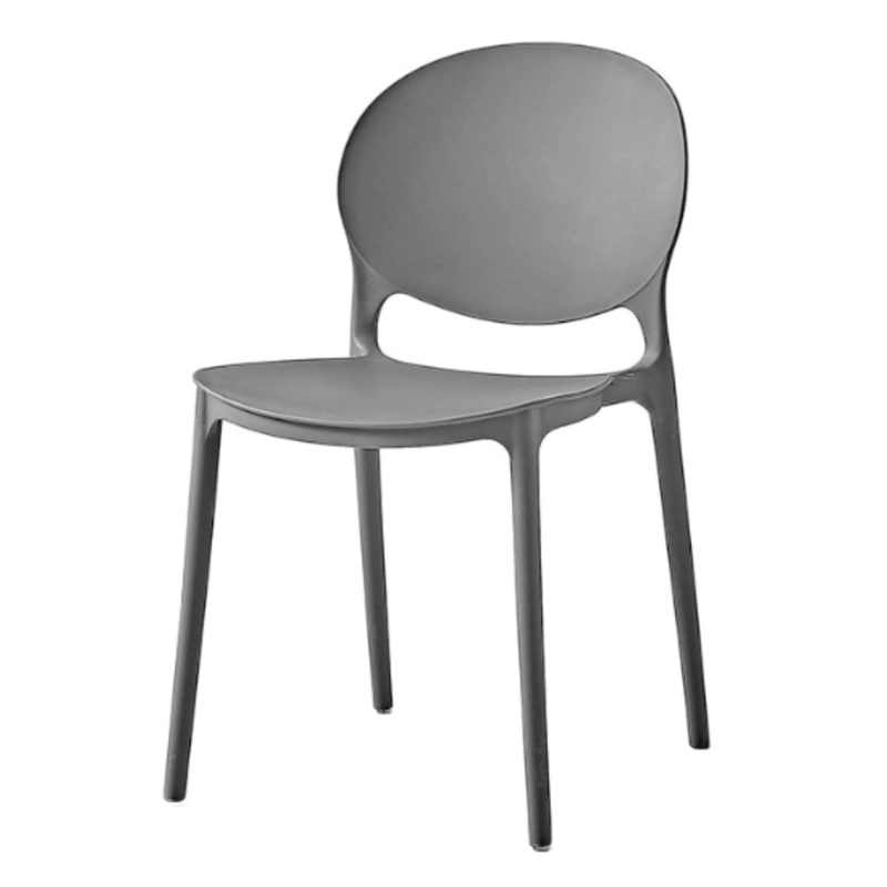 SILLA PLASTICO APILABLE DECO BERLIN GRIS ESCANDINAVIA - 1