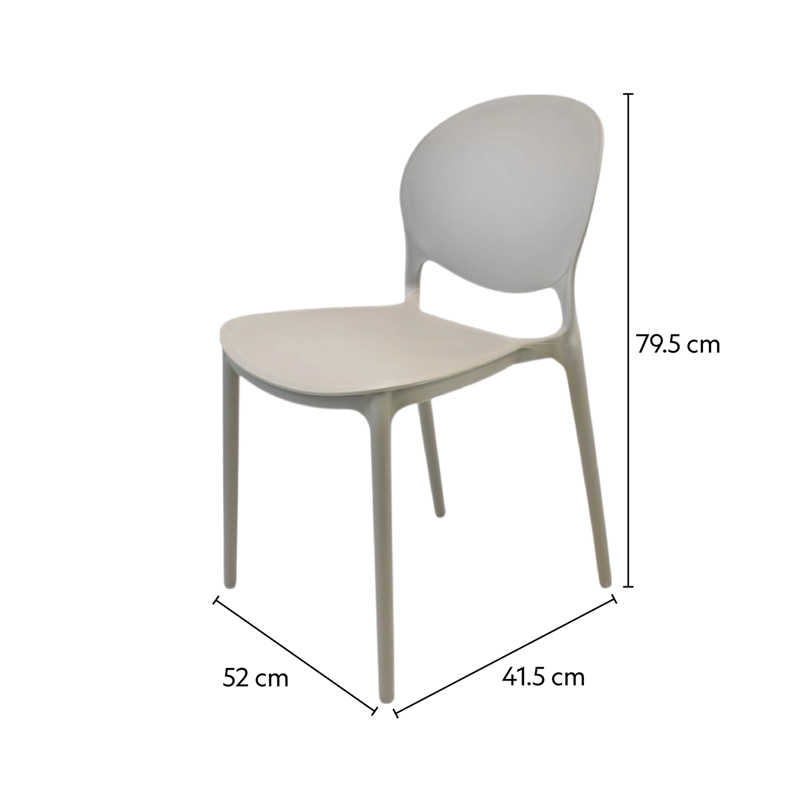 SILLA PLASTICO APILABLE DECO BERLIN GRIS ESCANDINAVIA - 5