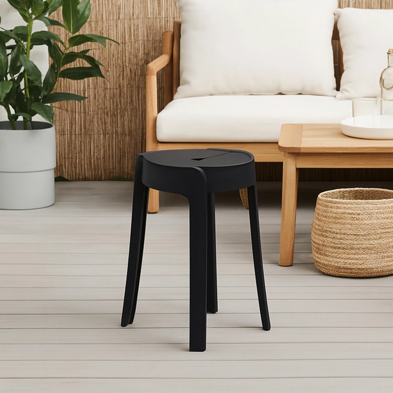 PISO BANCO APILABLE DECO VALENCIA NEGRO ESCANDINAVIA 45 CM - 3