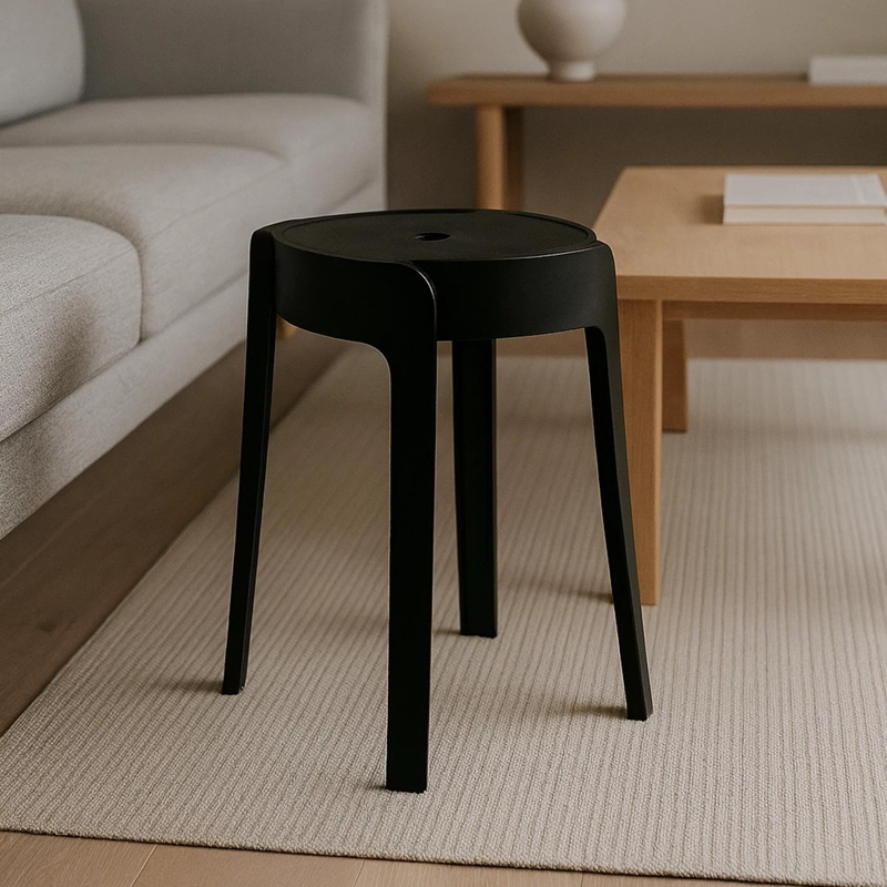 PISO BANCO APILABLE DECO VALENCIA NEGRO ESCANDINAVIA 45 CM - 4