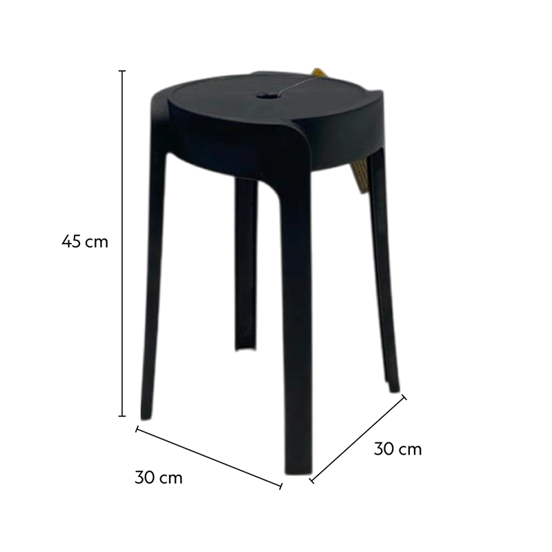 PISO BANCO APILABLE DECO VALENCIA NEGRO ESCANDINAVIA 45 CM - 5