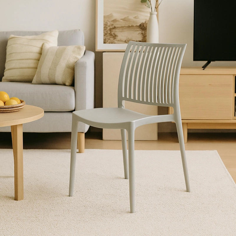 SILLA PLASTICO APILABLE DECO NORUEGA GRIS ESCANDINAVIA - 3