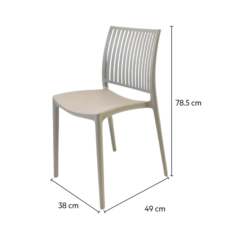SILLA PLASTICO APILABLE DECO NORUEGA GRIS ESCANDINAVIA - 6