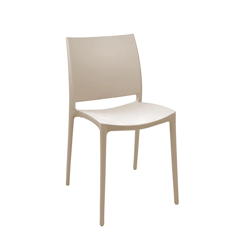 SILLA PLASTICO APILABLE DECO DRESDEN BEIGE ESCANDINAVIA - 1