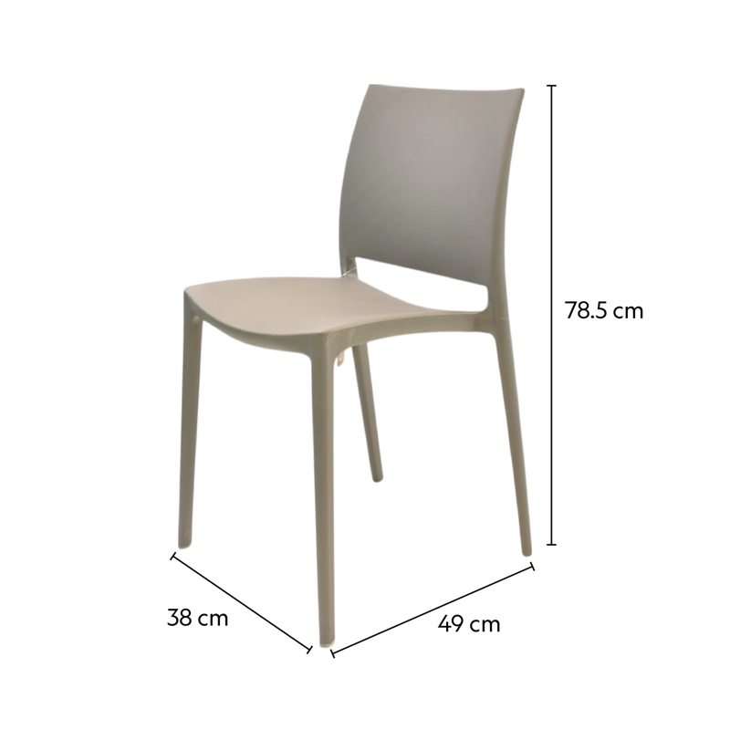 SILLA PLASTICO APILABLE DECO DRESDEN BEIGE ESCANDINAVIA - 5