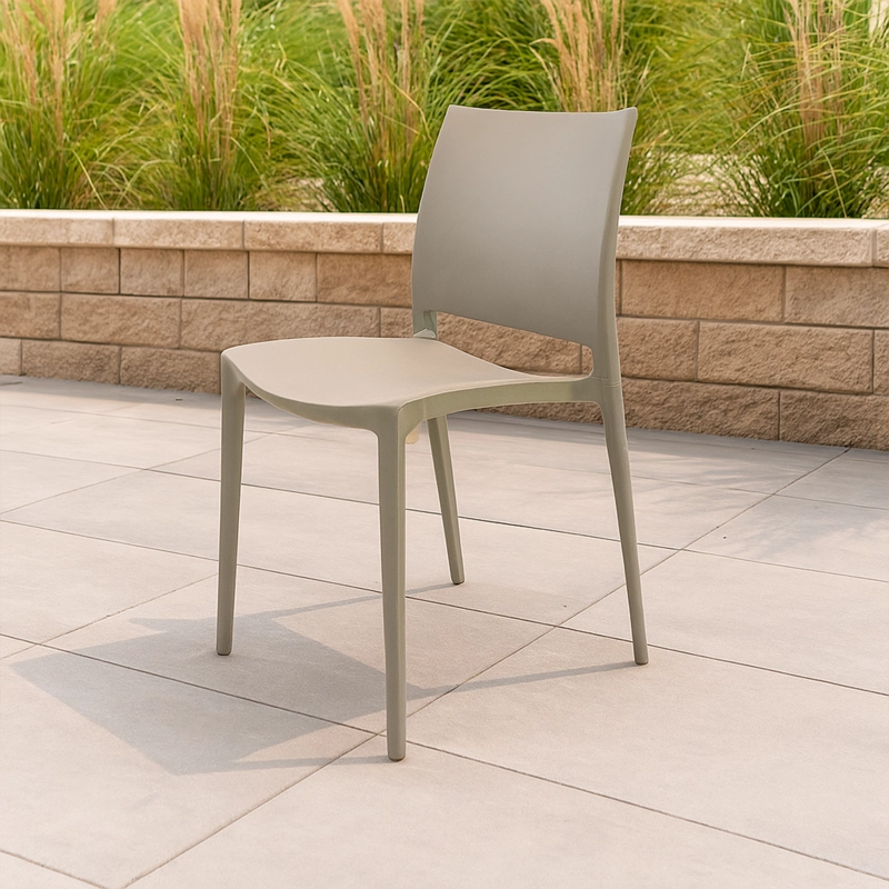 SILLA PLASTICO APILABLE DECO DRESDEN BEIGE ESCANDINAVIA - 6
