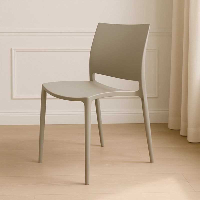 SILLA PLASTICO APILABLE DECO DRESDEN BEIGE ESCANDINAVIA - 8