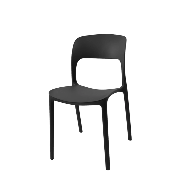 SILLA PLASTICO APILABLE DECO NUREMBERG NEGRO ESCANDINAVIA - 1