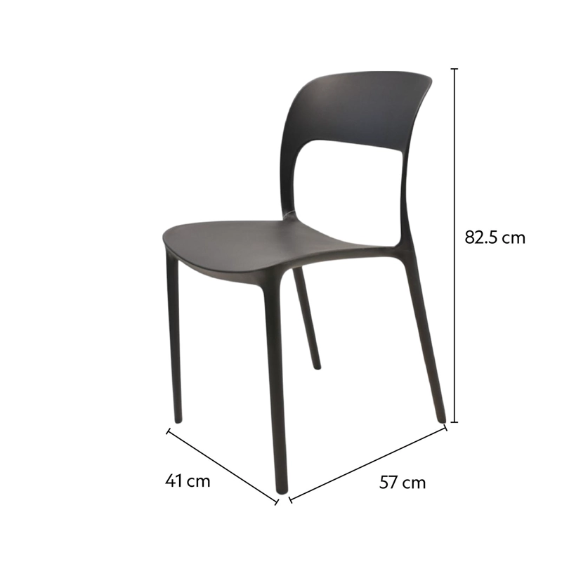 SILLA PLASTICO APILABLE DECO NUREMBERG NEGRO ESCANDINAVIA - 6