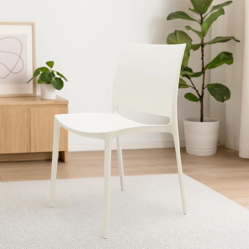 SILLA PLASTICO APILABLE DECO DRESDEN BLANCA ESCANDINAVIA - 2