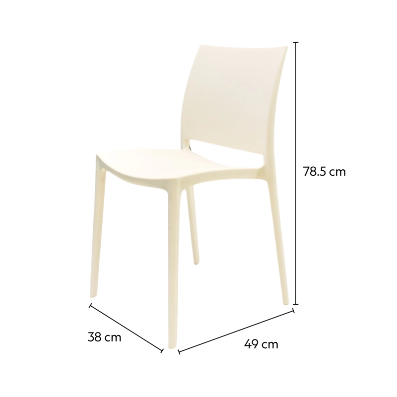 SILLA PLASTICO APILABLE DECO DRESDEN BLANCA ESCANDINAVIA - 6