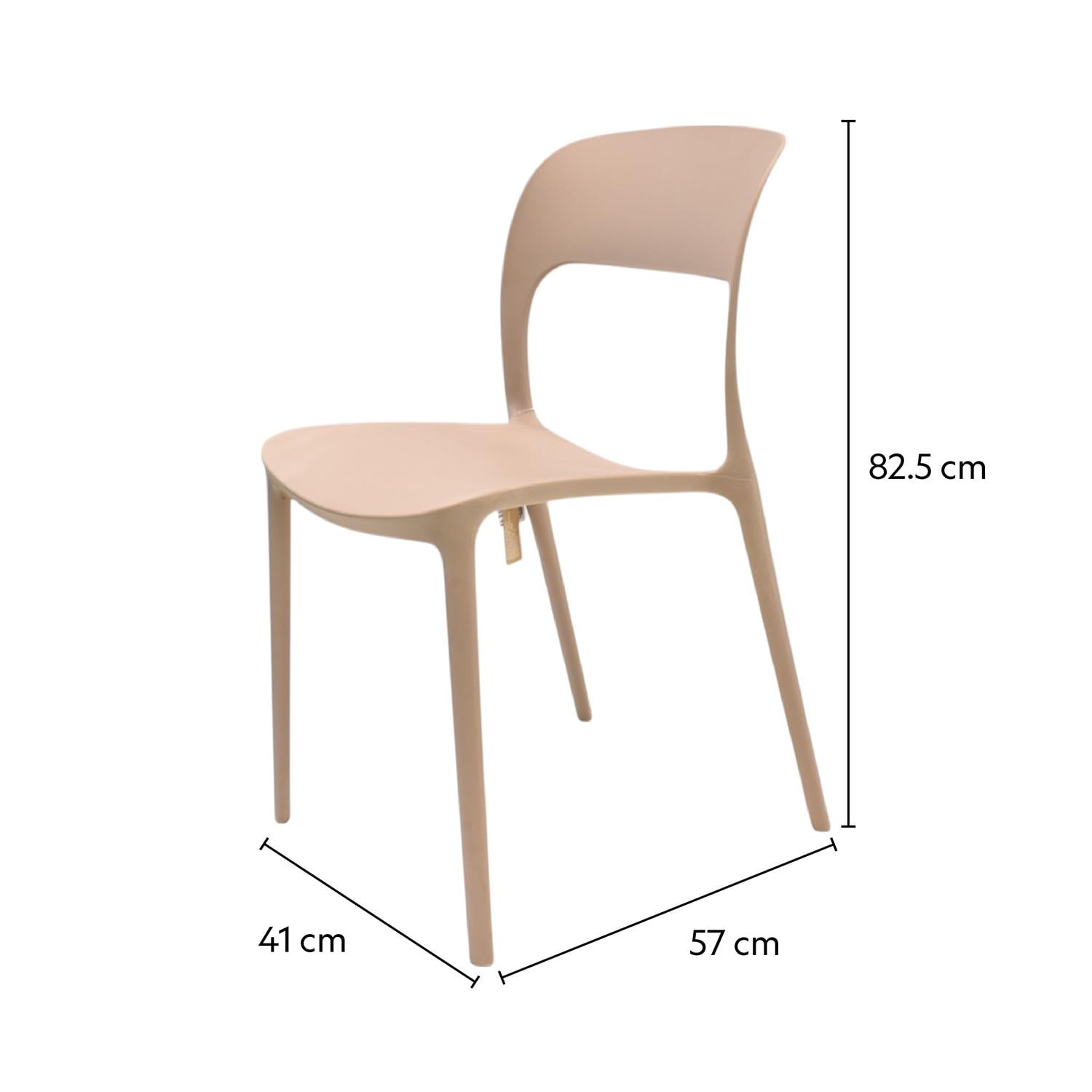 SILLA PLASTICO APILABLE DECO NUREMBERG BEIGE ESCANDINAVIA - 5