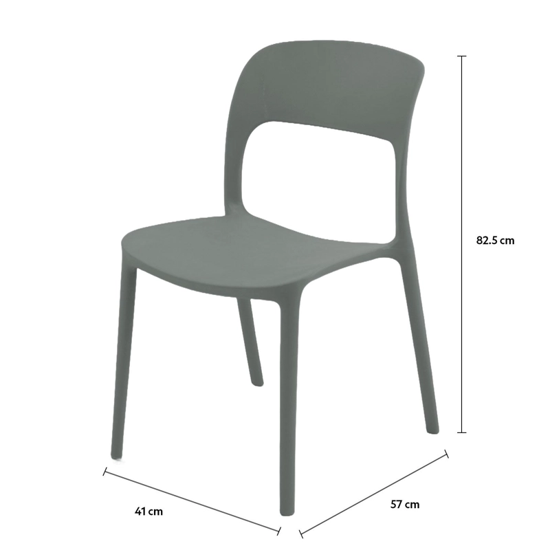 SILLA PLASTICO APILABLE DECO NUREMBERG GRIS ESCANDINAVIA - 5
