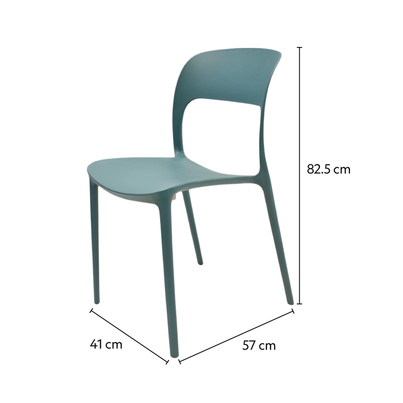 SILLA PLASTICO APILABLE DECO NUREMBERG AZUL ESCANDINAVIA - 4
