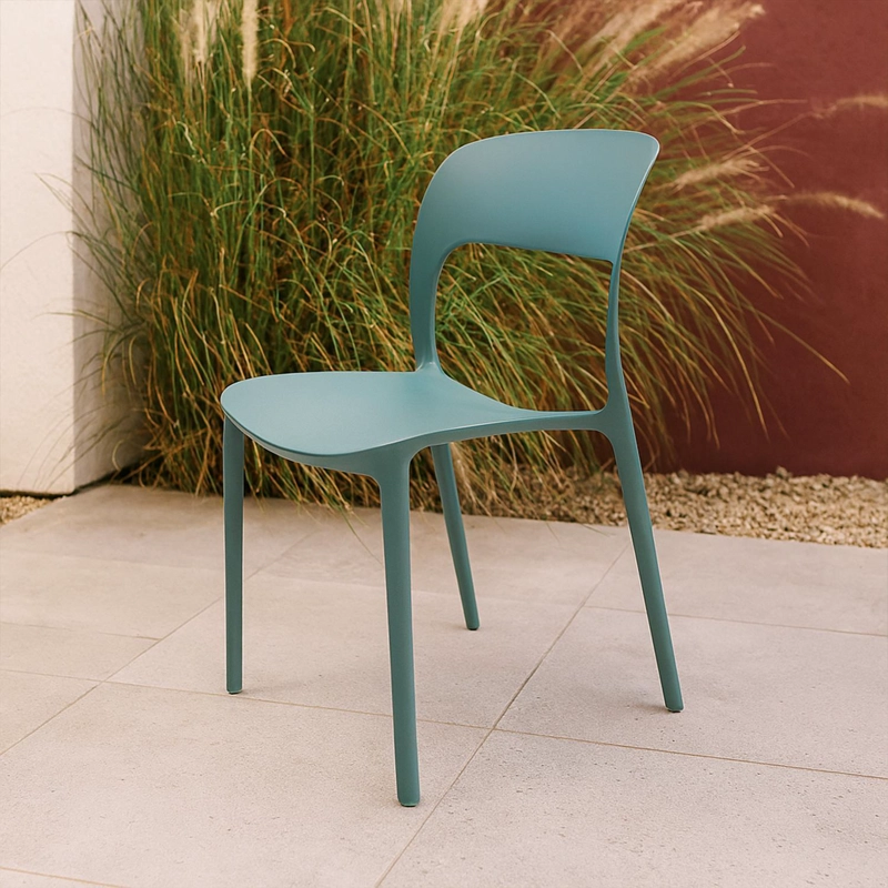 SILLA PLASTICO APILABLE DECO NUREMBERG AZUL ESCANDINAVIA - 7