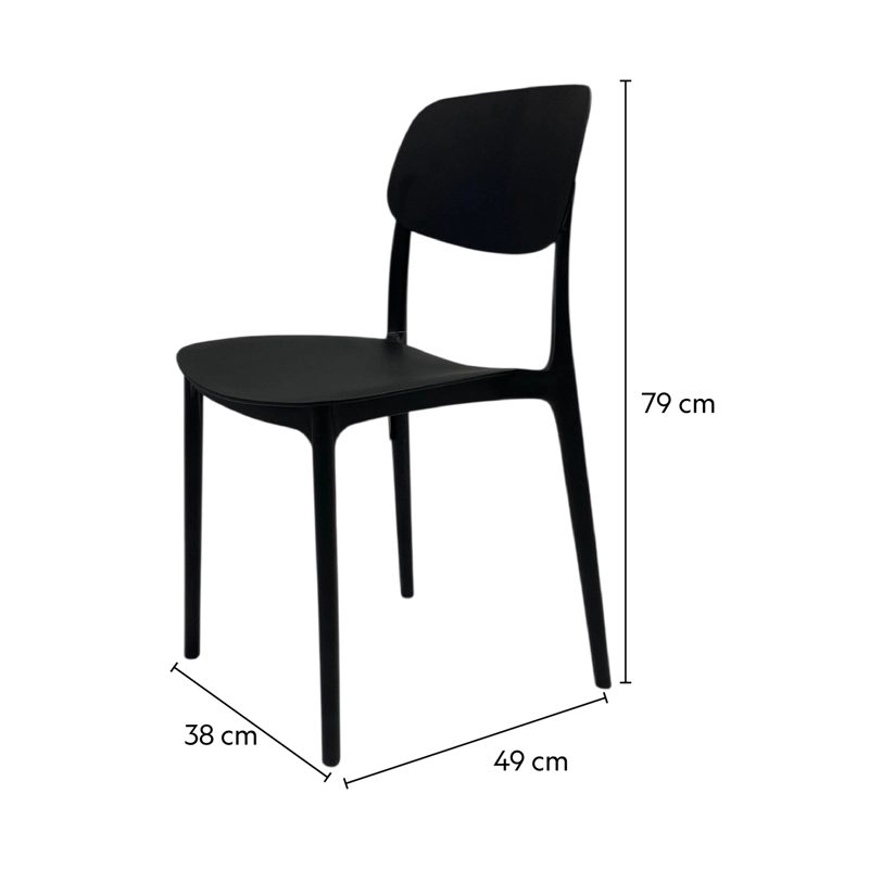 SILLA PLASTICO APILABLE DECO ESTOCOLMO NEGRO ESCANDINAVIA - 5