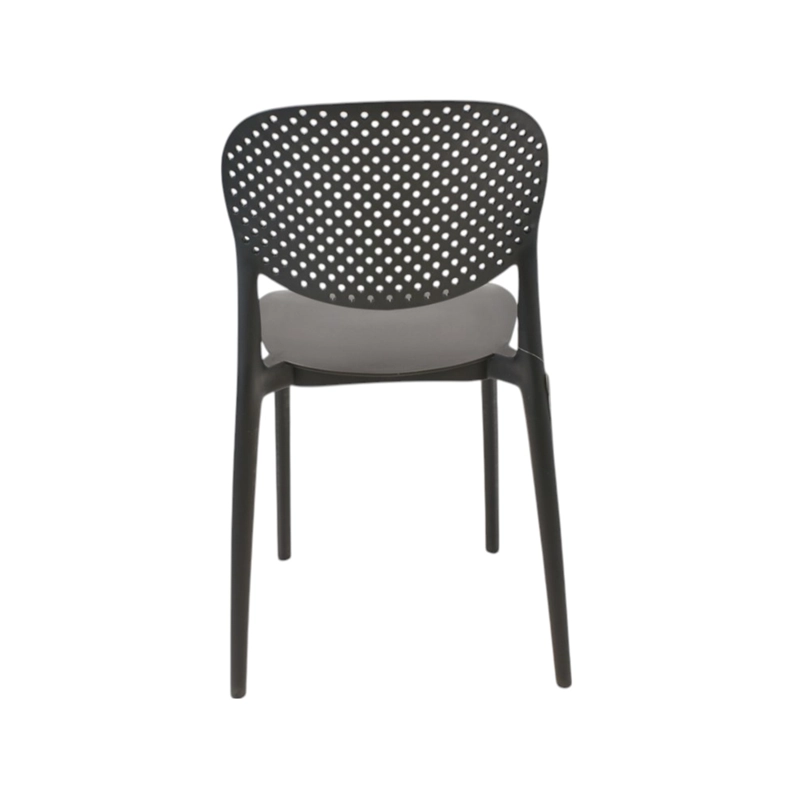 SILLA PLASTICO APILABLE DECO HAMBURG NEGRA ESCANDINAVIA - 5