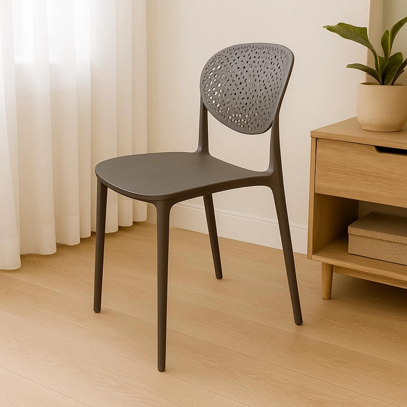 SILLA PLASTICO APILABLE DECO HAMBURG NEGRA ESCANDINAVIA - 8