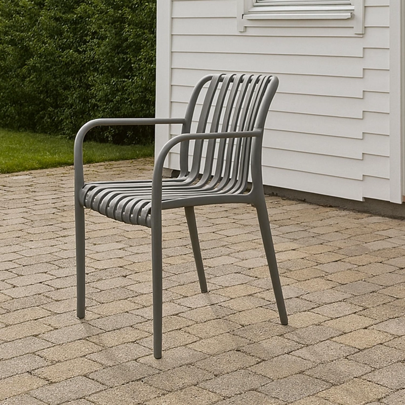 SILLA PLASTICO APILABLE DECO BONN GRIS ESCANDINAVIA - 3
