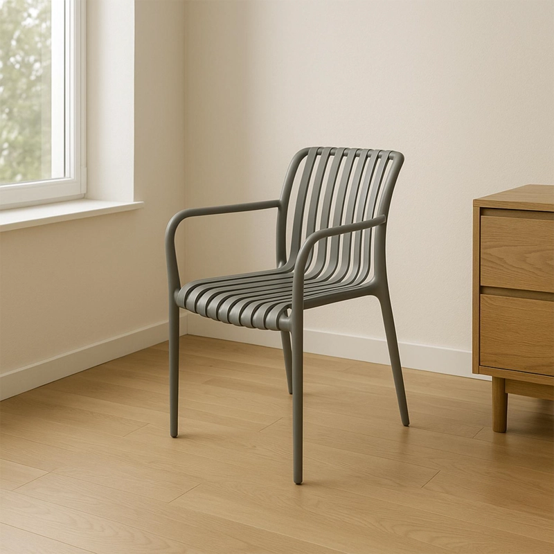 SILLA PLASTICO APILABLE DECO BONN GRIS ESCANDINAVIA - 6