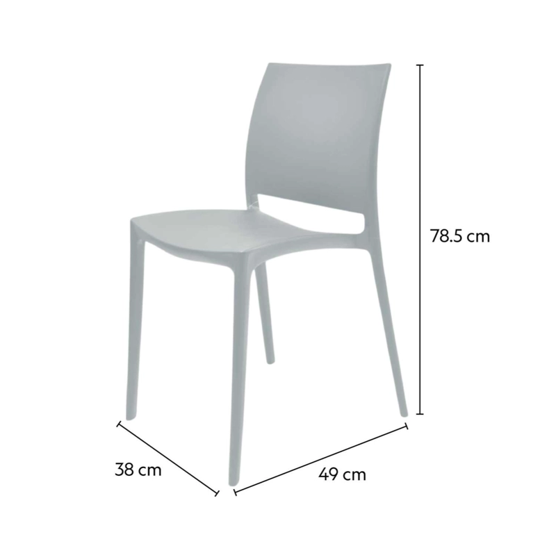 SILLA PLASTICO APILABLE DECO DRESDEN GRIS ESCANDINAVIA - 3