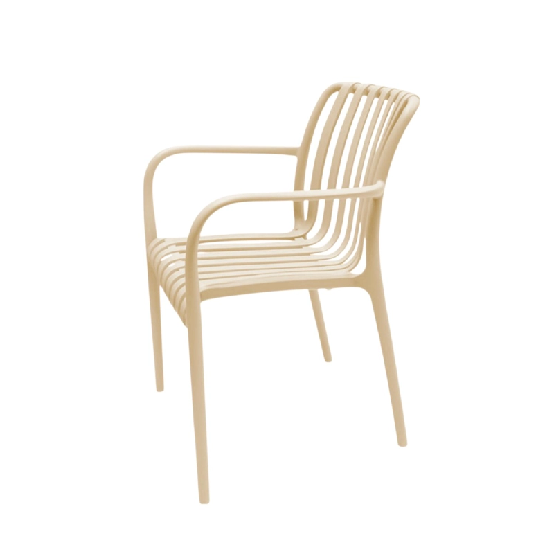 SILLA PLASTICO APILABLE DECO BONN BEIGE ESCANDINAVIA - 1