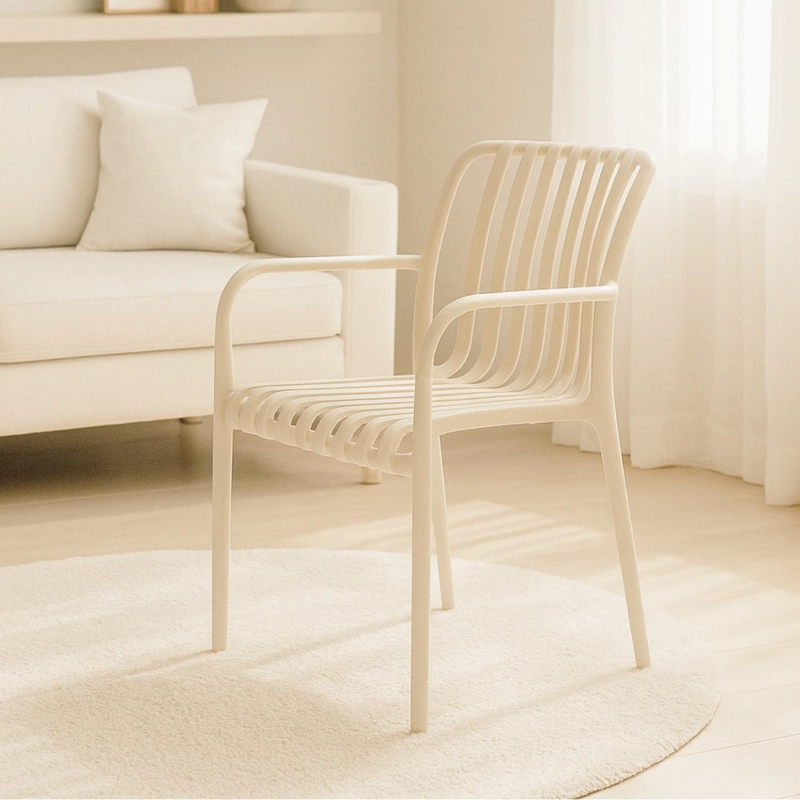 SILLA PLASTICO APILABLE DECO BONN BEIGE ESCANDINAVIA - 3