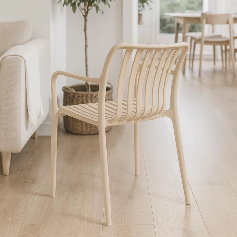 SILLA PLASTICO APILABLE DECO BONN BEIGE ESCANDINAVIA - 5
